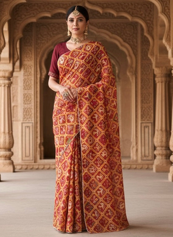 KOTA DORIYA ELEPHANT AJRAK SAREE