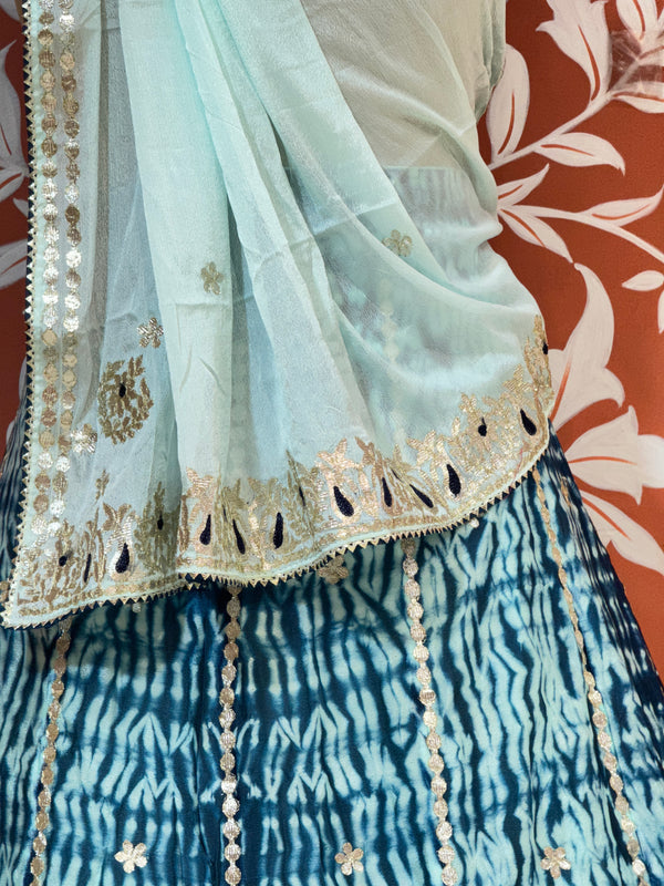SHIBORI BHANDEJ GOTA PATTI CHINON LEHENGA