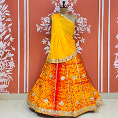 SHIBORI BHANDEJ GOTA PATTI CHINON LEHENGA