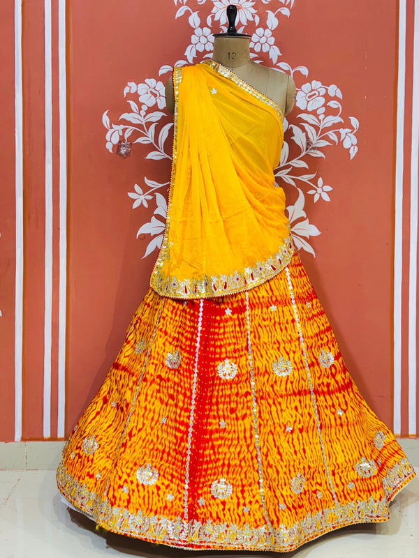 SHIBORI BHANDEJ GOTA PATTI CHINON LEHENGA