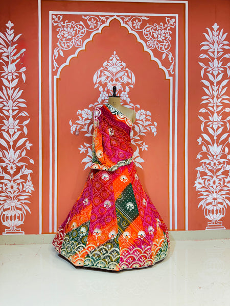 BHANDEJ MACHINE GOTA WORK LEHENGA