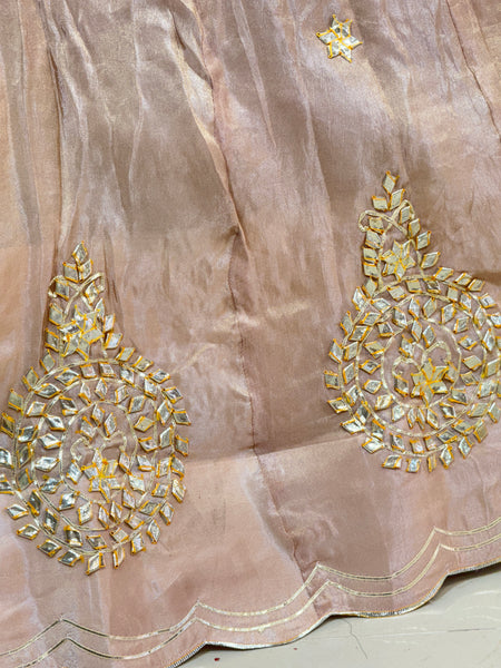 GOTA PATTI COSMOS TISSUE HANDWORK LEHENGA