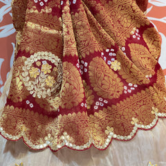GOTA PATTI COSMOS TISSUE HANDWORK LEHENGA