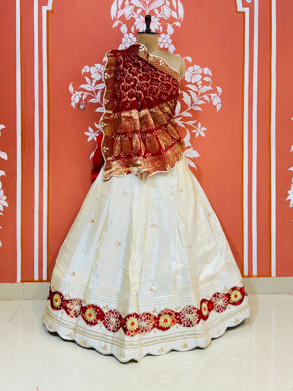 GOTA PATTI COSMOS TISSUE HANDWORK LEHENGA