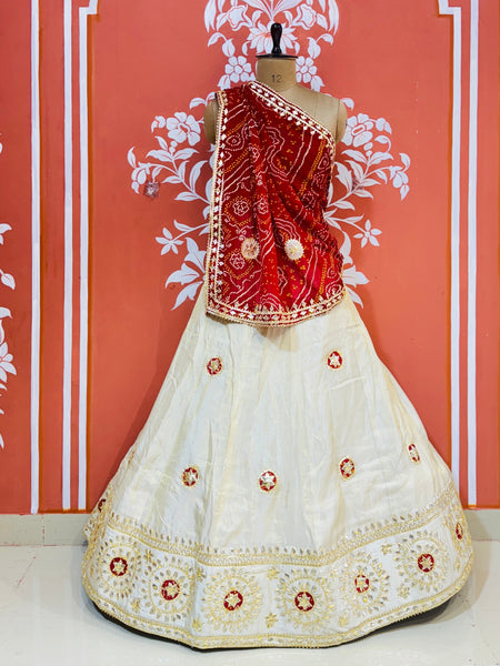 GOTA PATTI COSMOS TISSUE KACHI PATTI LEHENGA