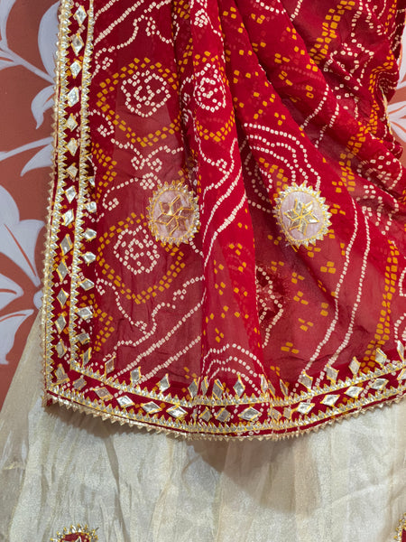 GOTA PATTI COSMOS TISSUE KACHI PATTI LEHENGA