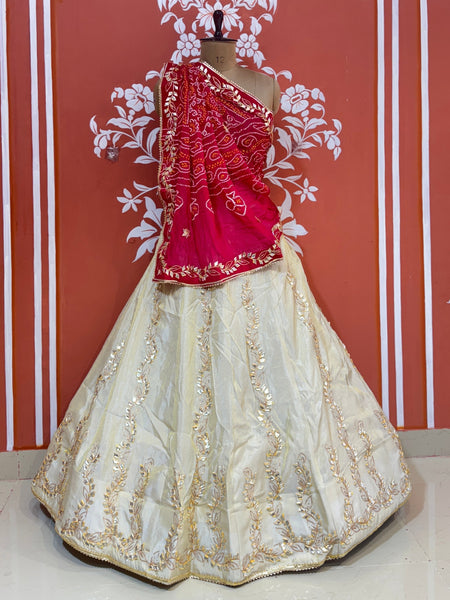 GOTA PATTI COSMOS TISSUE KACHI PATTI LEHENGA