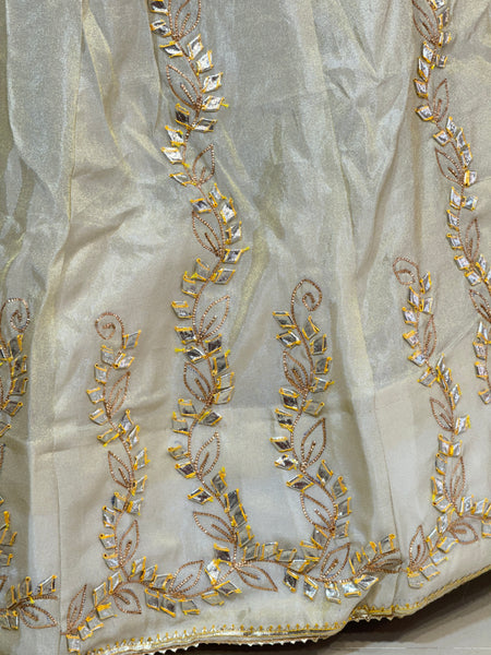 GOTA PATTI COSMOS TISSUE KACHI PATTI LEHENGA