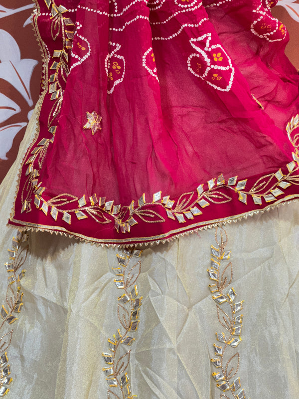 GOTA PATTI COSMOS TISSUE KACHI PATTI LEHENGA