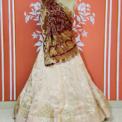 COSMOS TISSUE PURE GHATCHOLA GEORGETTE DUPATTA LEHENGA