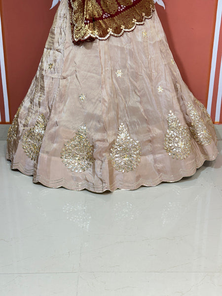 COSMOS TISSUE PURE GHATCHOLA GEORGETTE DUPATTA LEHENGA