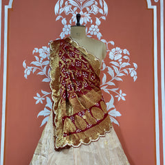 COSMOS TISSUE PURE GHATCHOLA GEORGETTE DUPATTA LEHENGA
