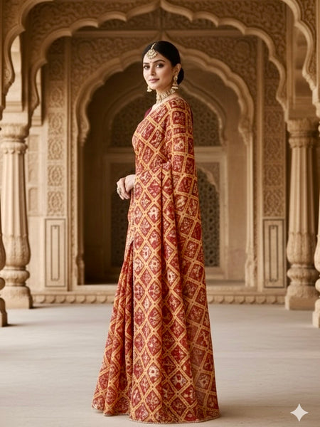 KOTA DORIYA ELEPHANT AJRAK SAREE