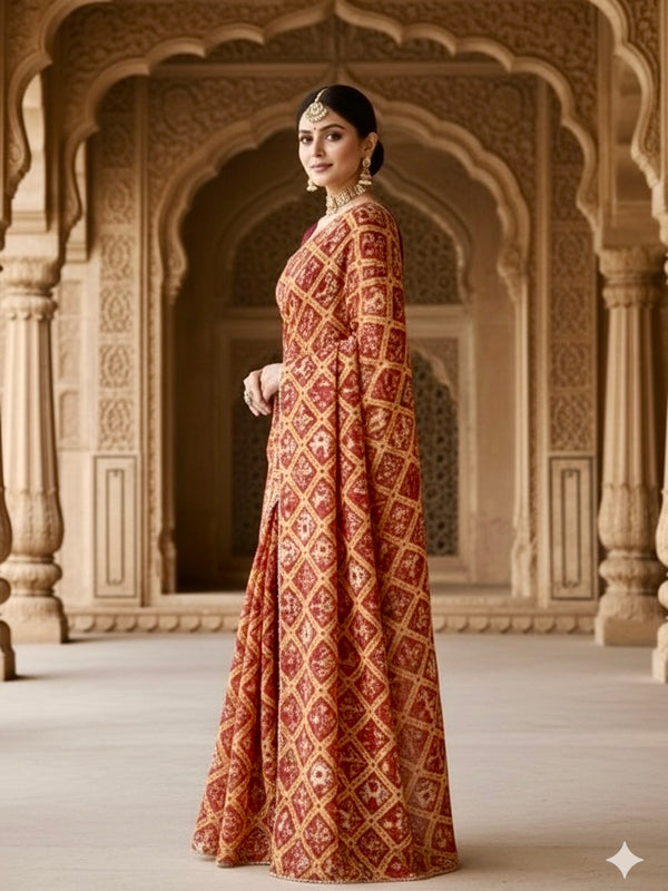 KOTA DORIYA ELEPHANT AJRAK SAREE
