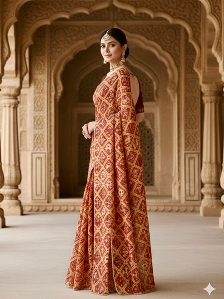 KOTA DORIYA ELEPHANT AJRAK SAREE