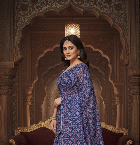 KOTA DORIYA AJRAK SAREE