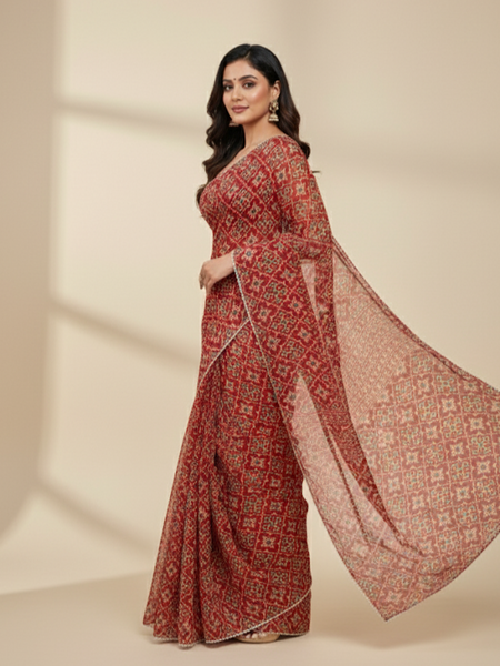 KOTA DORIYA AJRAK SAREE