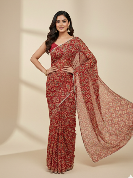 KOTA DORIYA AJRAK SAREE