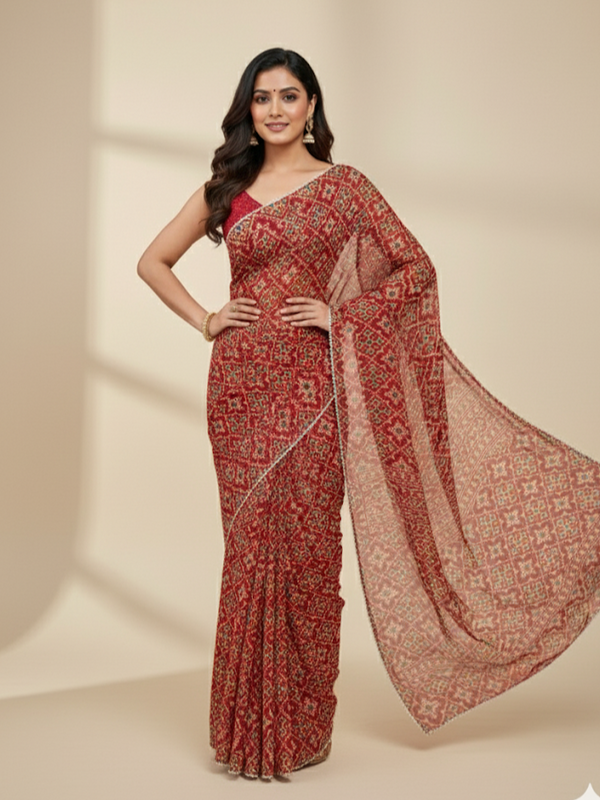 KOTA DORIYA AJRAK SAREE