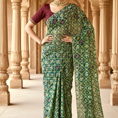KOTA DORIYA ELEPHANT AJRAK SAREE