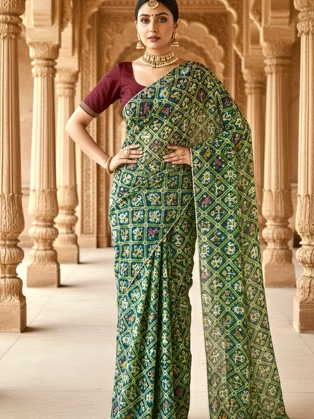 KOTA DORIYA ELEPHANT AJRAK SAREE