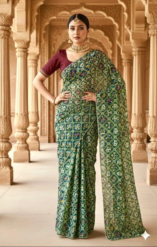 KOTA DORIYA ELEPHANT AJRAK SAREE