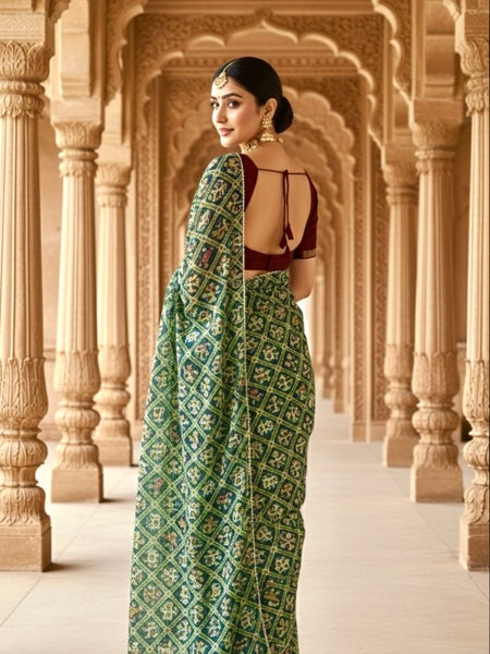 KOTA DORIYA ELEPHANT AJRAK SAREE