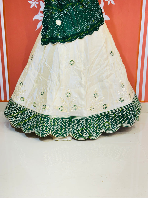 COSMOS TISSUE PURE BHANDEJ GEORGETTE DUPATTA LEHENGA