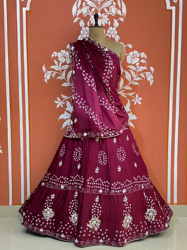 AARI GOTA PATTI CHINON BHANDEJ LEHENGA