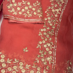PITTAN WORK PURE CHIFFON SAREE