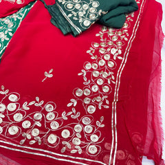 PITTAN WORK PURE CHIFFON SAREE