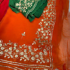 PITTAN WORK PURE CHIFFON SAREE