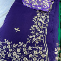 PITTAN WORK PURE CHIFFON SAREE
