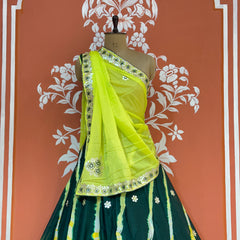 CHINON AARI GOTA PATTI WORK LEHERIYA LEHENGA