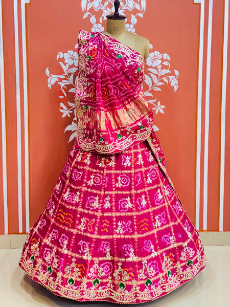 GAZI SILK ZARDOZI GOTA PATTI LEHENGA