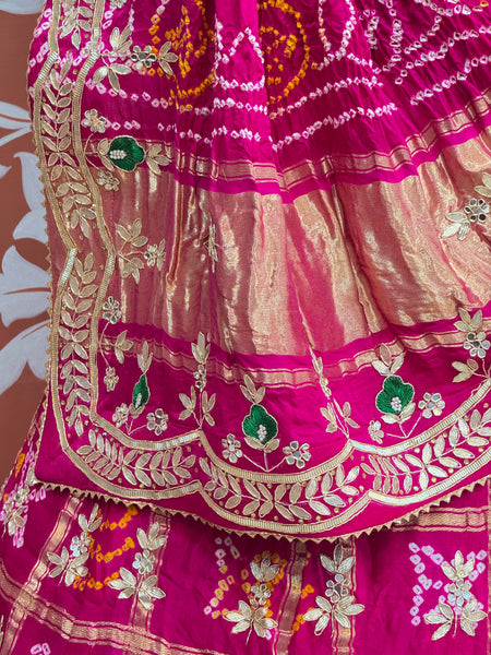 GAZI SILK ZARDOZI GOTA PATTI LEHENGA