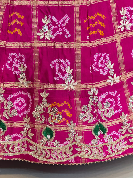 GAZI SILK ZARDOZI GOTA PATTI LEHENGA