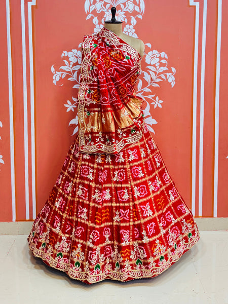 GAZI SILK ZARDOZI GOTA PATTI LEHENGA