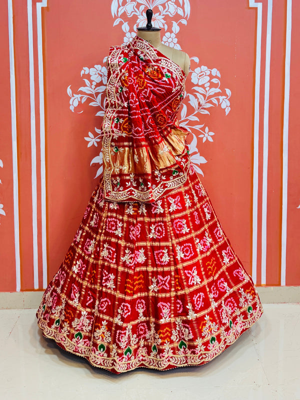 GAZI SILK ZARDOZI GOTA PATTI LEHENGA