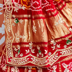 GAZI SILK ZARDOZI GOTA PATTI LEHENGA