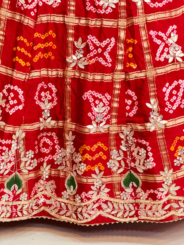 GAZI SILK ZARDOZI GOTA PATTI LEHENGA