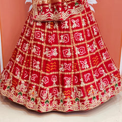 GAZI SILK ZARDOZI GOTA PATTI LEHENGA