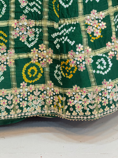 GAZI SILK ZARDOZI GOTA PATTI LEHENGA
