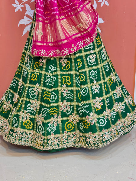 GAZI SILK ZARDOZI GOTA PATTI LEHENGA