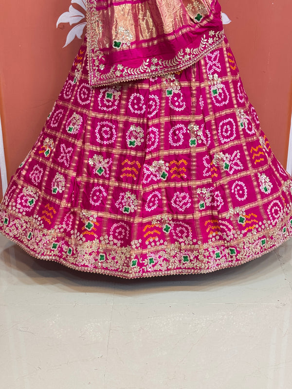 GAZI SILK ZARDOZI GOTA PATTI LEHENGA
