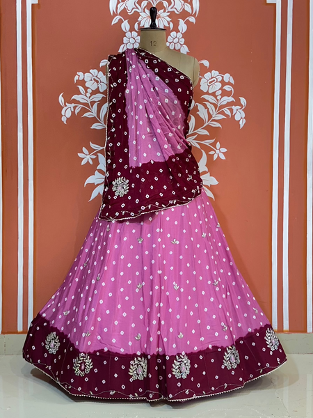 CHINON HANDWORK BHANDEJ LEHENGA