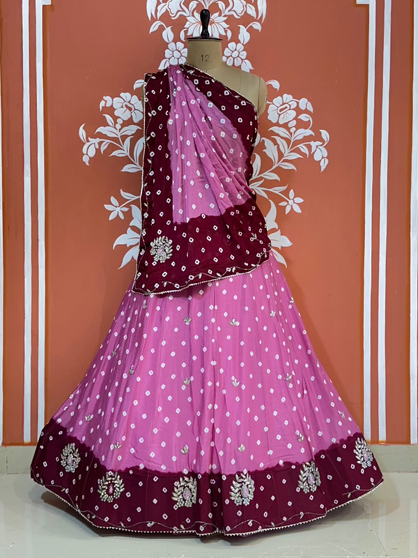 CHINON HANDWORK BHANDEJ LEHENGA
