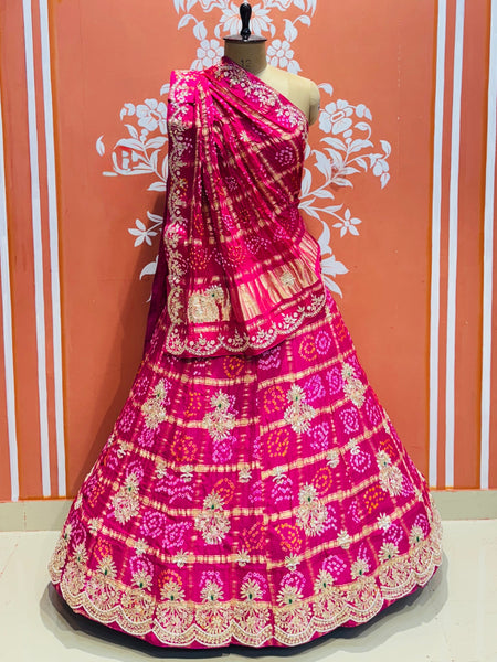 GAZI SILK ZARDOZI GOTA PATTI LEHENGA