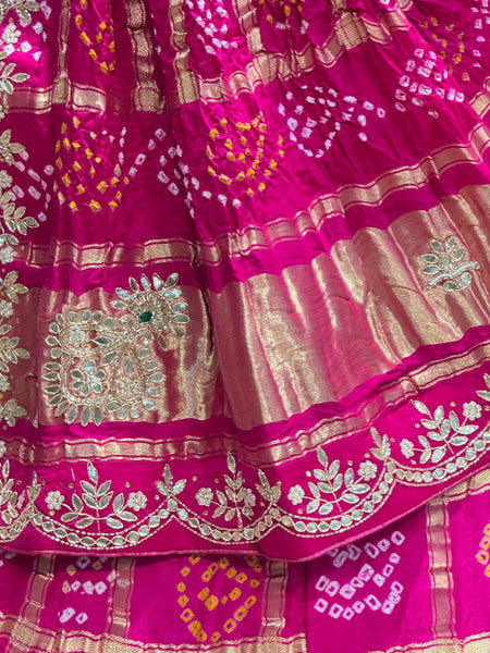GAZI SILK ZARDOZI GOTA PATTI LEHENGA
