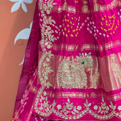 GAZI SILK ZARDOZI GOTA PATTI LEHENGA